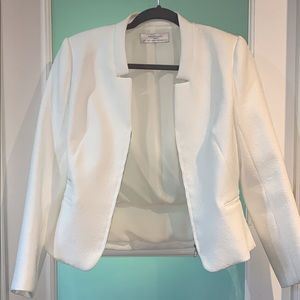 Zara Zip Up White Blazer